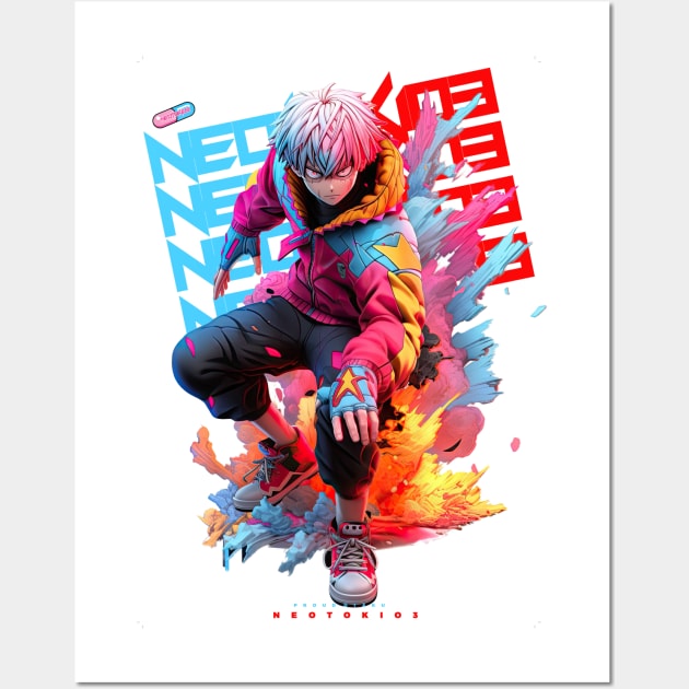 PROUD OTAKU - 🟥🟦 CONTROLLING FIRE AND ICE 🟦🟥 | ANIME SHONEN HERO Wall Art by PROUD OTAKU